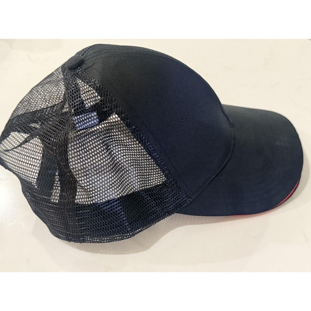 Snap-On Trucker Hat Mens OSFM Black Good Mesh Back Embroidered Logo Snapback - Picture 7 of 7